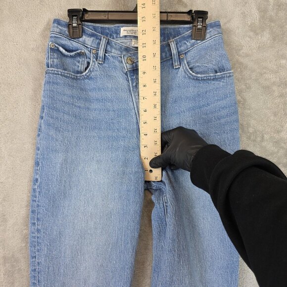 Abercrombie & Fitch 90s Straight Jeans Womens 6R Blue Ultra High Rise Curve Love - Picture 7 of 11